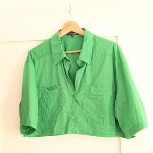 Fashion Nova Green Button Down Shirt